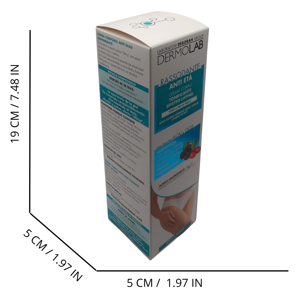 DERMOLAB Crema Corpo Rassodante Anti Età, per Tutti i Tipi di Pelle, Effetto Idratante e Rassodante, Combatte Efficacemente il Rilassamento e la Perdita di Tono, Dermatologicamente Testato, 200 ml