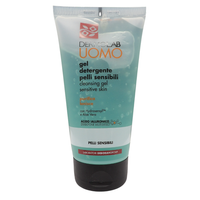 DERMOLAB UOMO Gel Detergente Viso, per Pelli Sensibili, con Aloe Vera e Acido Ialuronico, Effetto Purificante e Lenitivo, Rinforza la Barriera Protettiva, Dermatologicamente Testato, 150 ml