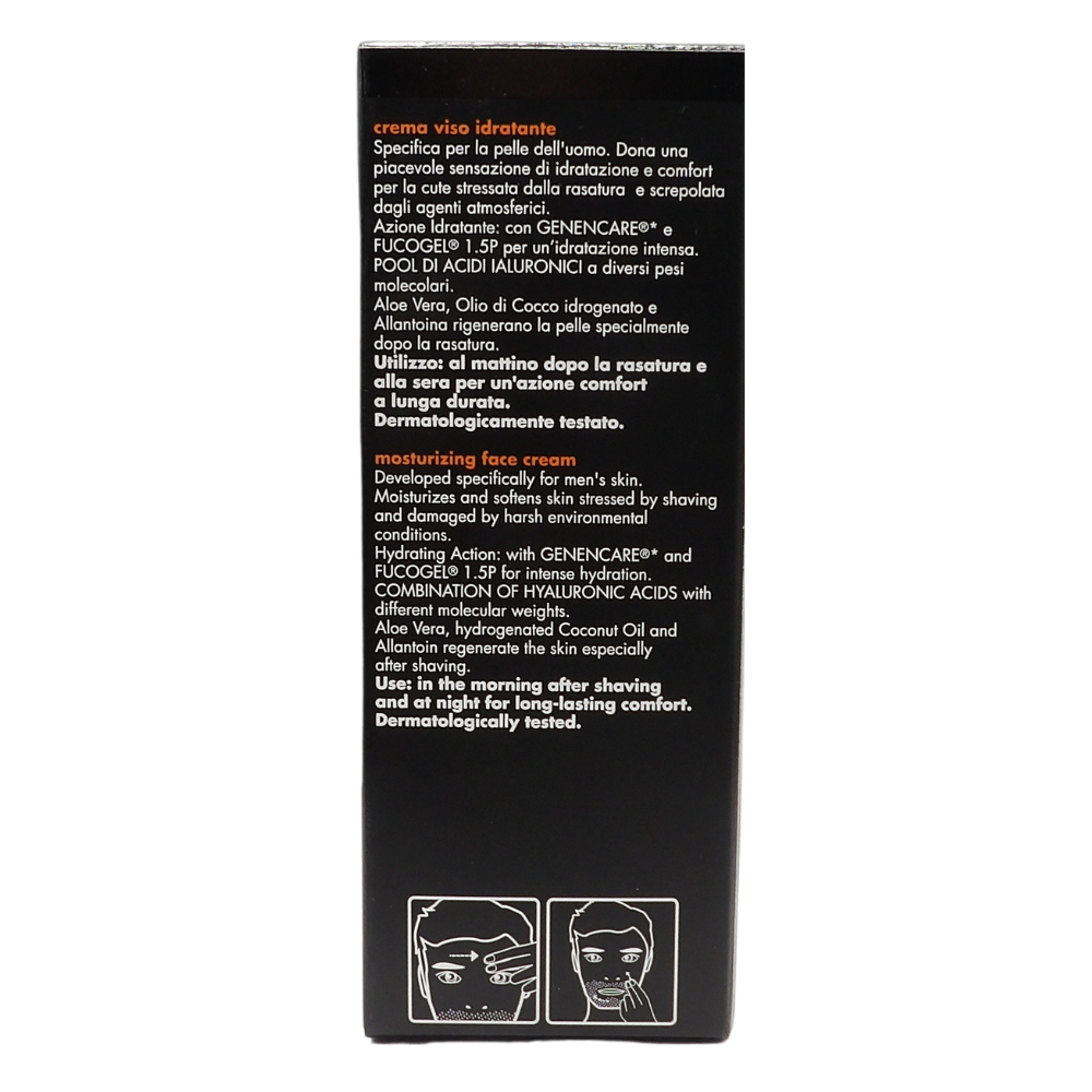 DERMOLAB UOMO Crema Viso Idratante, per Tutti i Tipi di Pelle, con Aloe Vera e Olio di Cocco Idrogenato, Effetto Idratante e Rigenerante, Previene l'Invecchiamento, Dermatologicamente Testato, 50 ml