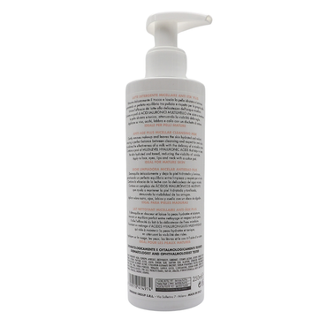 DERMOLAB Latte Detergente Viso Micellare Antiage Plus, per Pelli Mature, con Pool di Acido Ialuronico, Deterge in Profondità e Minimizza le Rughe, Dermatologicamente Testato, 200 ml