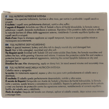 Biopoint Full Nutritive - Maschera Capelli Nutrizione Intensa, Azione Idratante e Rinforzante, Dona Morbidezza e Luminosità al Capello, 200 ml
