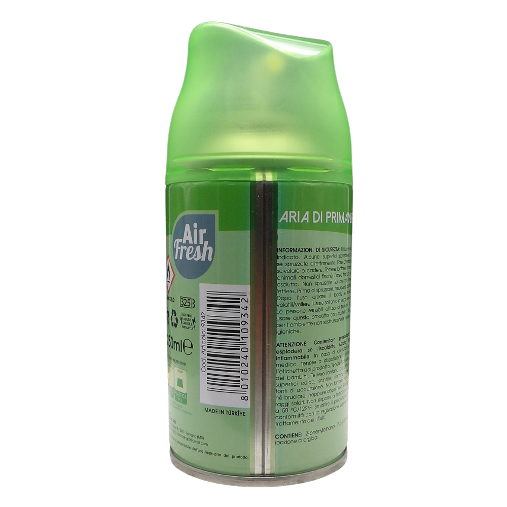 AIR FRESH Ricarica Spray Compatibile con gli Erogatori Automatici, Ideato per Donare ai Tuoi Ambienti un Piacevole Profumo, 250ml, Disponibile in Diverse Fragranze (Aria di Primavera)