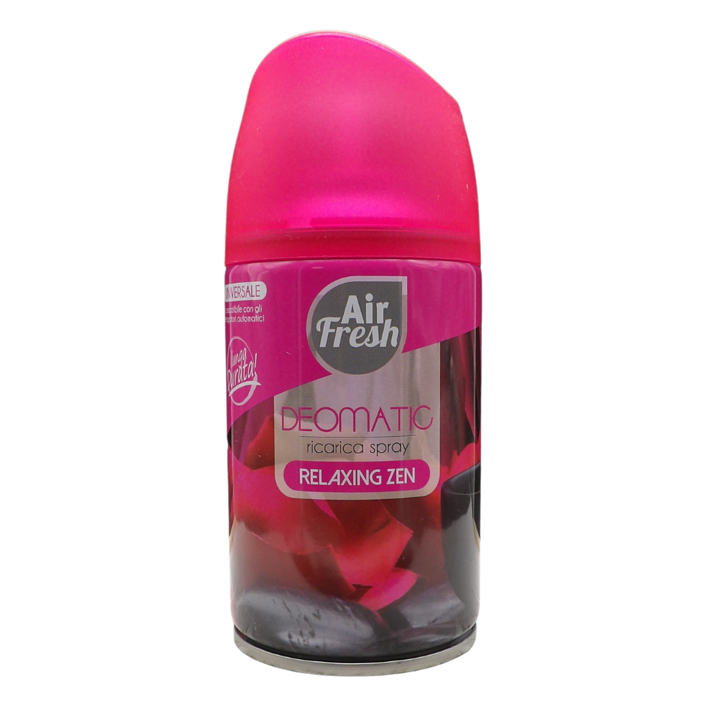 AIR FRESH Ricarica Spray Compatibile con gli Erogatori Automatici, Ideato per Donare ai Tuoi Ambienti un Piacevole Profumo, 250ml, Disponibile in Diverse Fragranze (Relaxing Zen)