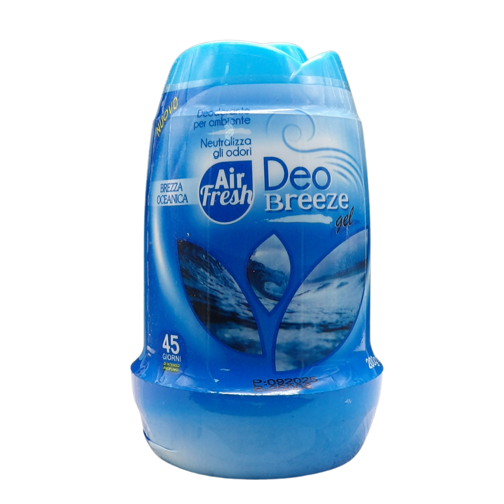AIR FRESH Deodorante Per Ambiente DEO BREEZE Gel, Neutralizza Gli Odori. Disponibile In Diverse Varietà Di Fragranze, 45 Giorni Di Intenso Profumo 200g (BREZZA OCEANICA)