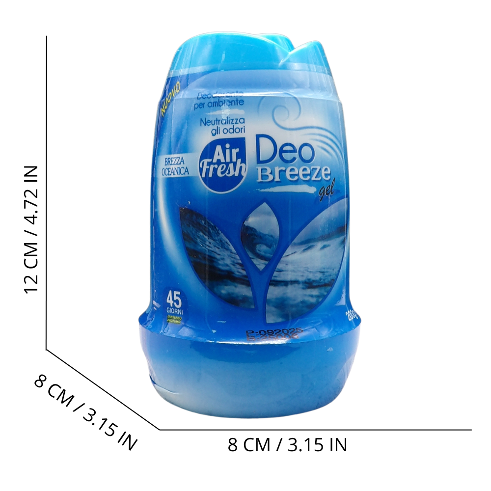 AIR FRESH Deodorante Per Ambiente DEO BREEZE Gel, Neutralizza Gli Odori. Disponibile In Diverse Varietà Di Fragranze, 45 Giorni Di Intenso Profumo 200g (BREZZA OCEANICA)