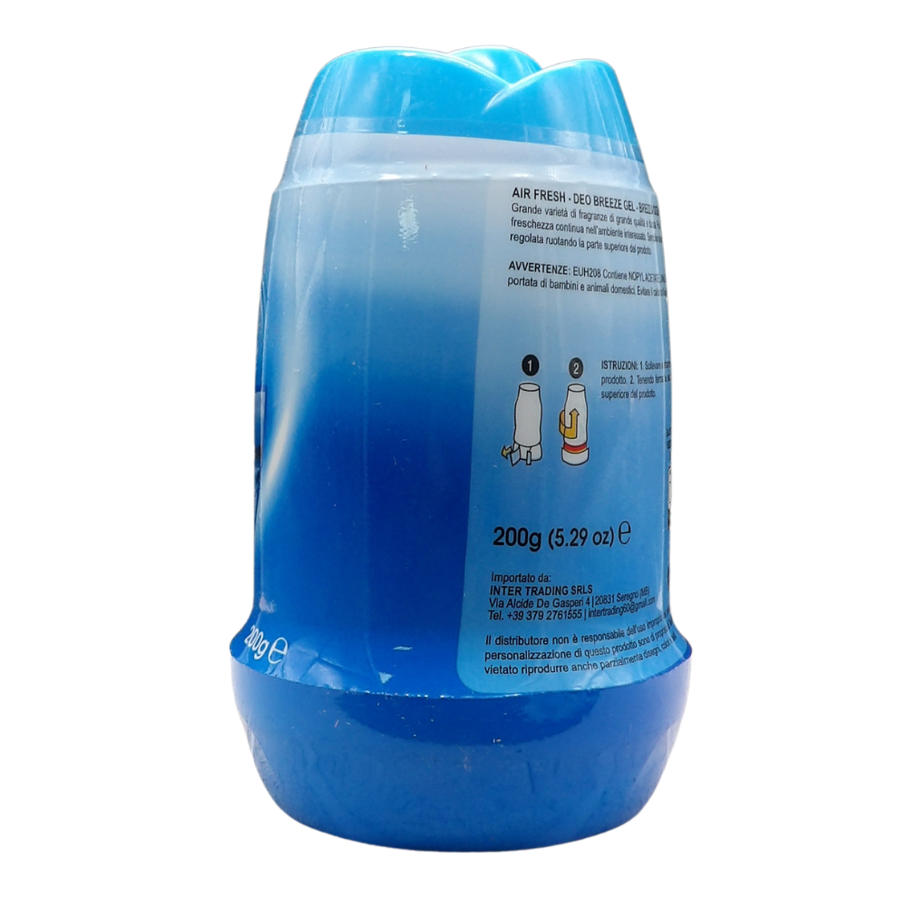 AIR FRESH Deodorante Per Ambiente DEO BREEZE Gel, Neutralizza Gli Odori. Disponibile In Diverse Varietà Di Fragranze, 45 Giorni Di Intenso Profumo 200g (BREZZA OCEANICA)