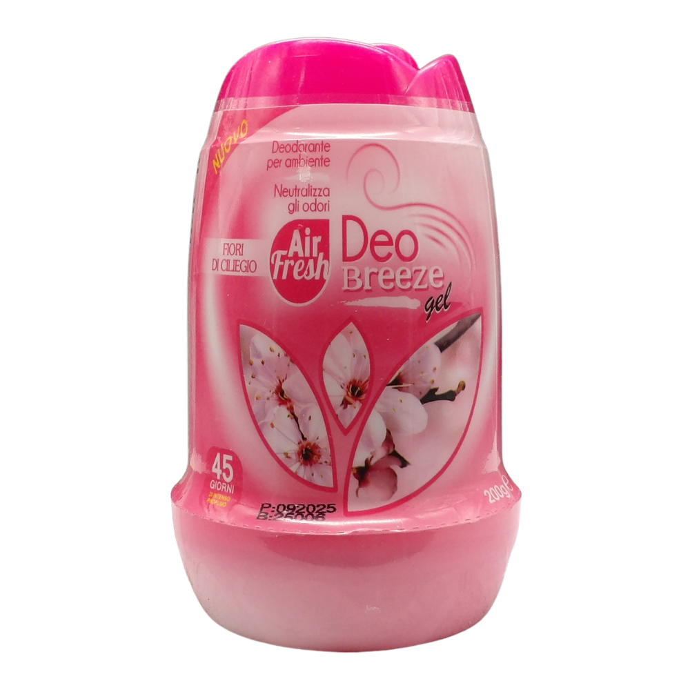 AIR FRESH Deodorante Per Ambiente DEO BREEZE Gel, Neutralizza Gli Odori. Disponibile In Diverse Varietà Di Fragranze, 45 Giorni Di Intenso Profumo 200g (FIORI DI CILIEGIO)