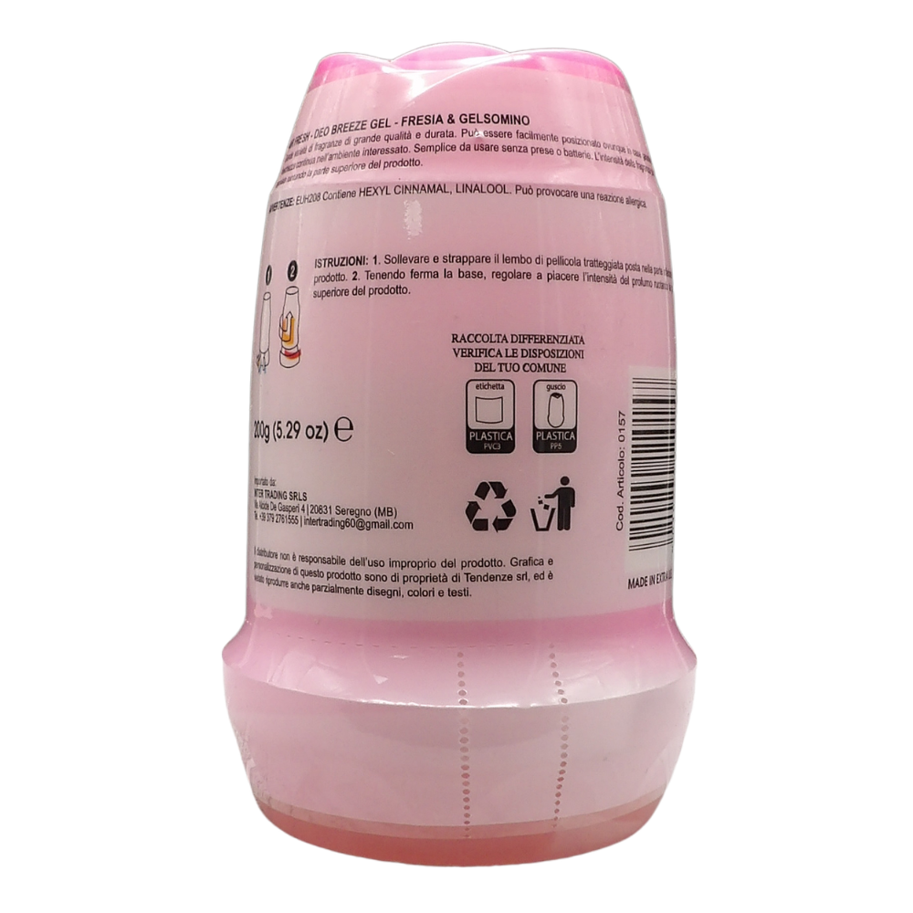 AIR FRESH Deodorante Per Ambiente DEO BREEZE Gel, Neutralizza Gli Odori. Disponibile In Diverse Varietà Di Fragranze, 45 Giorni Di Intenso Profumo 200g (FRESIA & GELSOMINO)