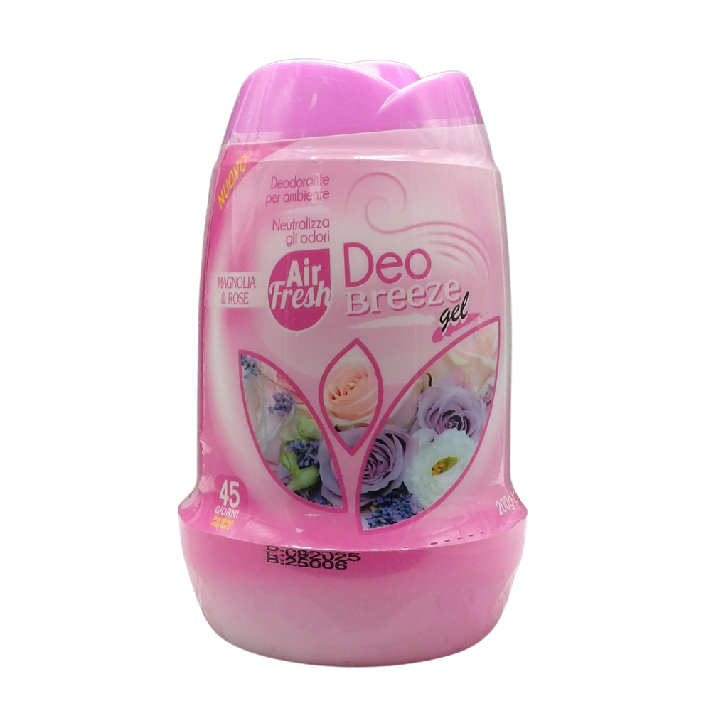 AIR FRESH Deodorante Per Ambiente DEO BREEZE Gel, Neutralizza Gli Odori. Disponibile In Diverse Varietà Di Fragranze, 45 Giorni Di Intenso Profumo 200g (MAGNOLIA & ROSE)