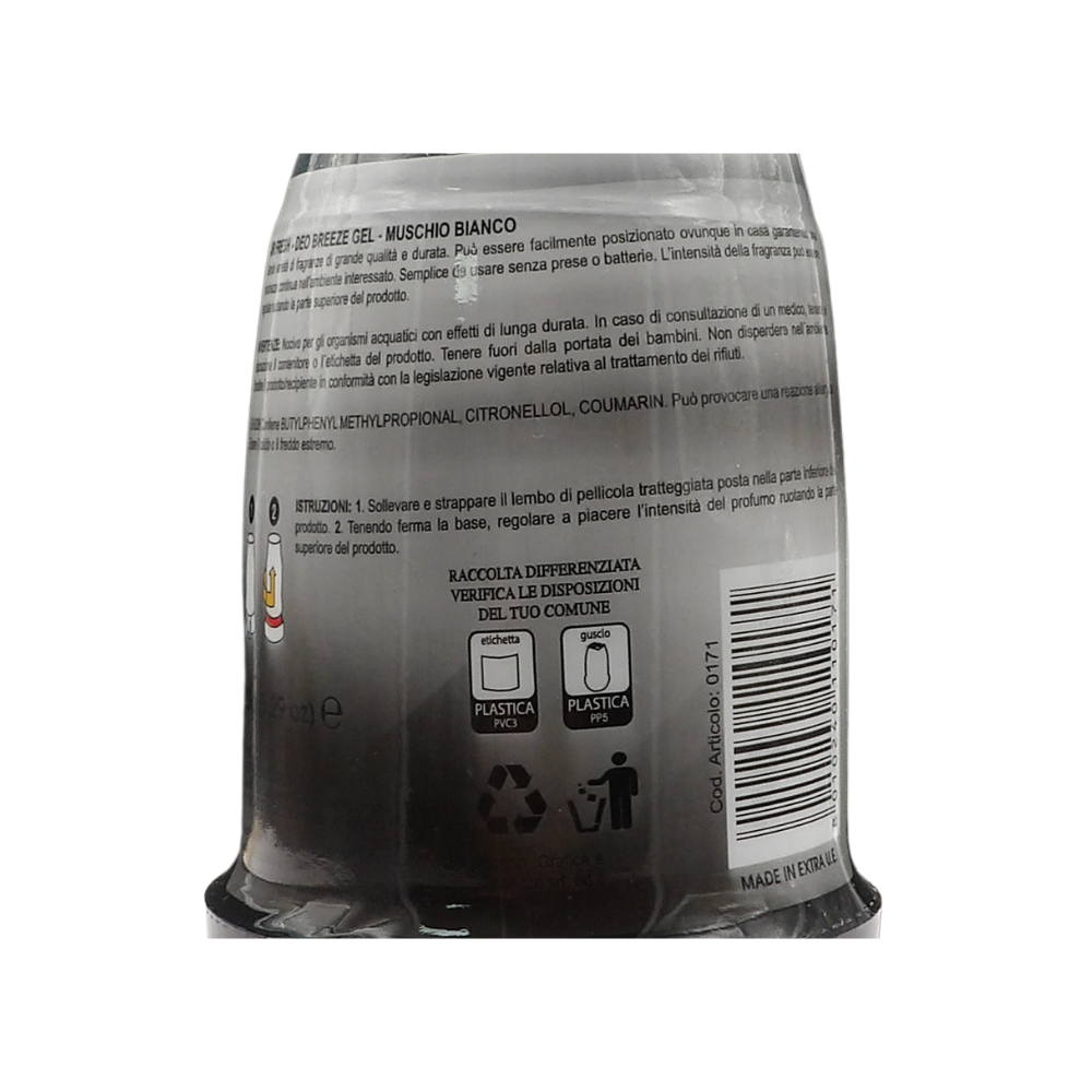 AIR FRESH Deodorante Per Ambiente DEO BREEZE Gel, Neutralizza Gli Odori. Disponibile In Diverse Varietà Di Fragranze, 45 Giorni Di Intenso Profumo 200g (MUSCHIO BIANCO)