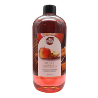 AIR FRESH Ricarica Per Diffusore a Bastoncini, Disponibile In Diverse Fragranze Corpose Ed Avvolgenti. Ideale Per Profumare Tutti Gli Ambienti 500ml (MELA E CANNELLA)
