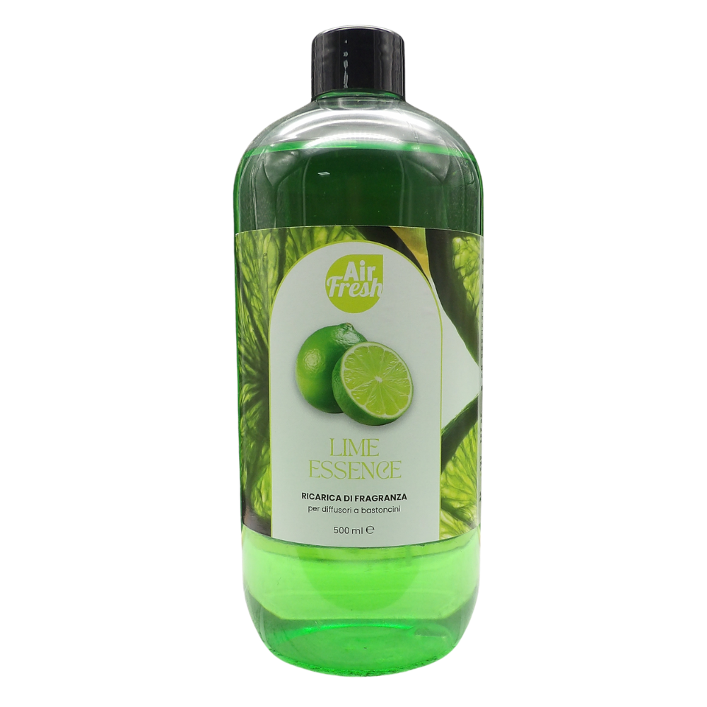 AIR FRESH Ricarica Per Diffusore a Bastoncini, Disponibile In Diverse Fragranze Corpose Ed Avvolgenti. Ideale Per Profumare Tutti Gli Ambienti 500ml (LIME ESSENCE)