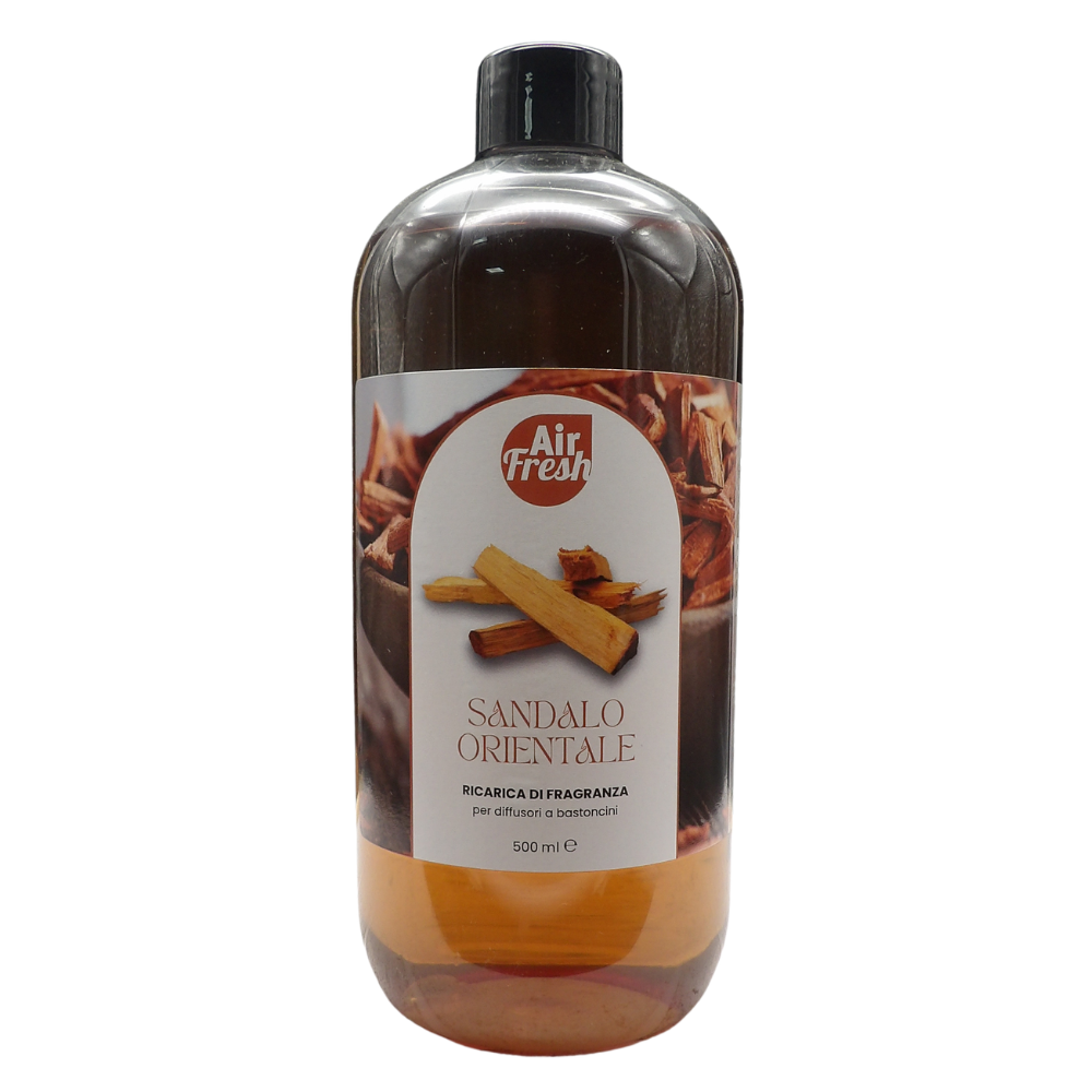AIR FRESH Ricarica Per Diffusore a Bastoncini, Disponibile In Diverse Fragranze Corpose Ed Avvolgenti. Ideale Per Profumare Tutti Gli Ambienti 500ml (SANDALO ORIENTALE)