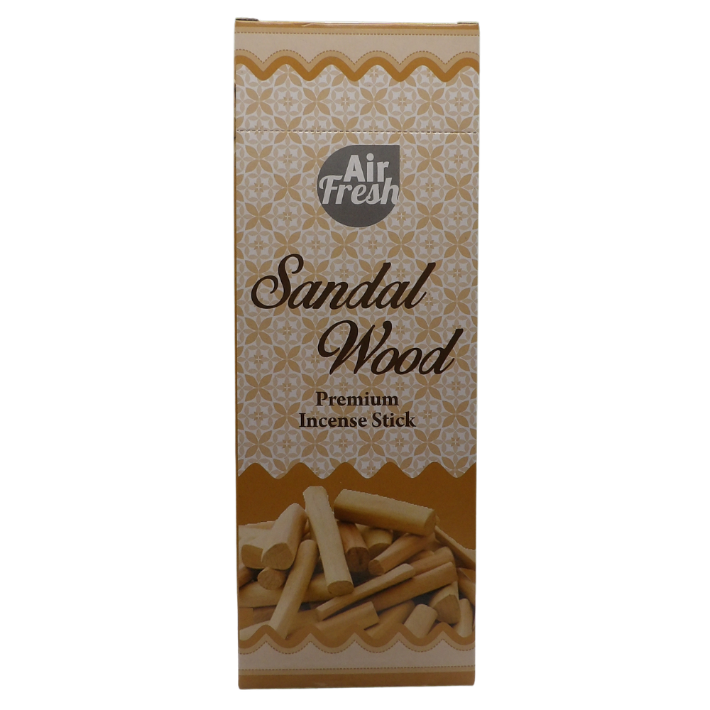 AIR FRESH Incenso Aromatico, Ottenuto Da Miscele Di Erbe, Cortecce, Fiori Ed Essenza Profumate. Ottimo Per Profumare Ambienti. Confezione Da 6 Astucci Da 20 Stick Ognuno (SANDALO)