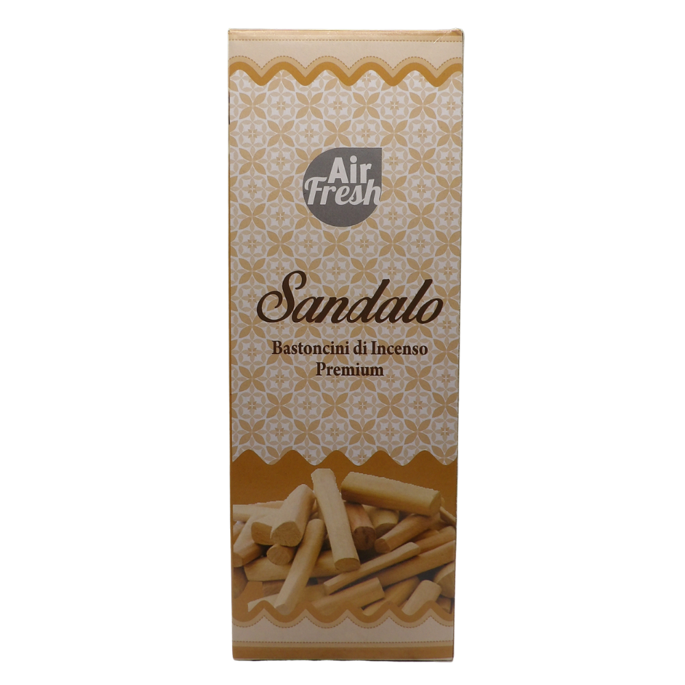 AIR FRESH Incenso Aromatico, Ottenuto Da Miscele Di Erbe, Cortecce, Fiori Ed Essenza Profumate. Ottimo Per Profumare Ambienti. Confezione Da 6 Astucci Da 20 Stick Ognuno (SANDALO)