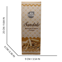 AIR FRESH Incenso Aromatico, Ottenuto Da Miscele Di Erbe, Cortecce, Fiori Ed Essenza Profumate. Ottimo Per Profumare Ambienti. Confezione Da 6 Astucci Da 20 Stick Ognuno (SANDALO)