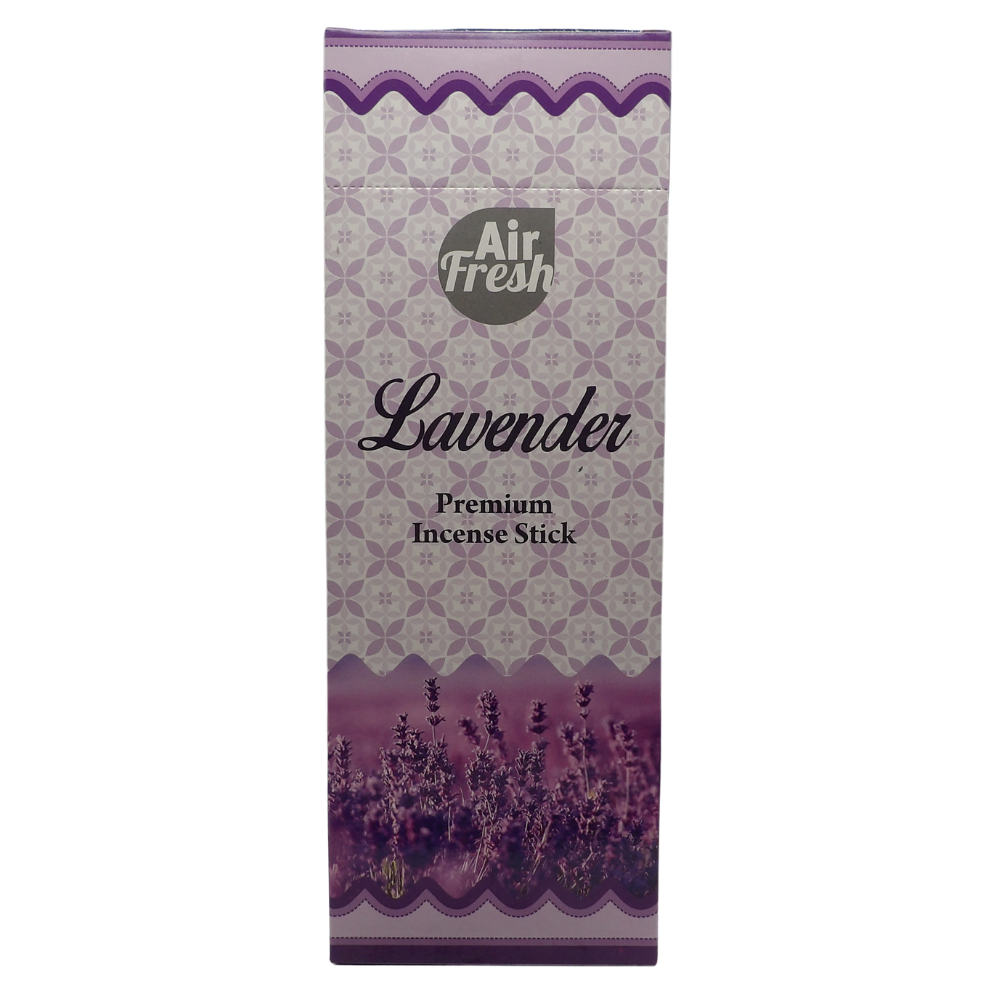 AIR FRESH Incenso Aromatico, Ottenuto Da Miscele Di Erbe, Cortecce, Fiori Ed Essenza Profumate. Ottimo Per Profumare Ambienti. Confezione Da 6 Astucci Da 20 Stick Ognuno (LAVANDA)