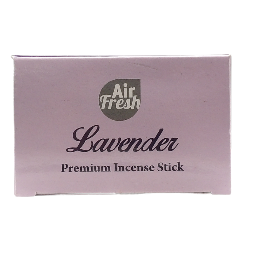 AIR FRESH Incenso Aromatico, Ottenuto Da Miscele Di Erbe, Cortecce, Fiori Ed Essenza Profumate. Ottimo Per Profumare Ambienti. Confezione Da 6 Astucci Da 20 Stick Ognuno (LAVANDA)