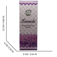 AIR FRESH Incenso Aromatico, Ottenuto Da Miscele Di Erbe, Cortecce, Fiori Ed Essenza Profumate. Ottimo Per Profumare Ambienti. Confezione Da 6 Astucci Da 20 Stick Ognuno (LAVANDA)