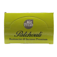 AIR FRESH Incenso Aromatico, Ottenuto Da Miscele Di Erbe, Cortecce, Fiori Ed Essenza Profumate. Ottimo Per Profumare Ambienti. Confezione Da 6 Astucci Da 20 Stick Ognuno (PATCHOULI)