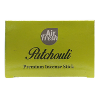 AIR FRESH Incenso Aromatico, Ottenuto Da Miscele Di Erbe, Cortecce, Fiori Ed Essenza Profumate. Ottimo Per Profumare Ambienti. Confezione Da 6 Astucci Da 20 Stick Ognuno (PATCHOULI)