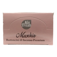 AIR FRESH Incenso Aromatico, Ottenuto Da Miscele Di Erbe, Cortecce, Fiori Ed Essenza Profumate. Ottimo Per Profumare Ambienti. Confezione Da 6 Astucci Da 20 Stick Ognuno (MUSCHIO)