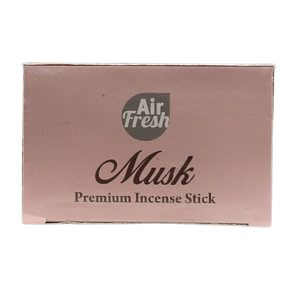 AIR FRESH Incenso Aromatico, Ottenuto Da Miscele Di Erbe, Cortecce, Fiori Ed Essenza Profumate. Ottimo Per Profumare Ambienti. Confezione Da 6 Astucci Da 20 Stick Ognuno (MUSCHIO)