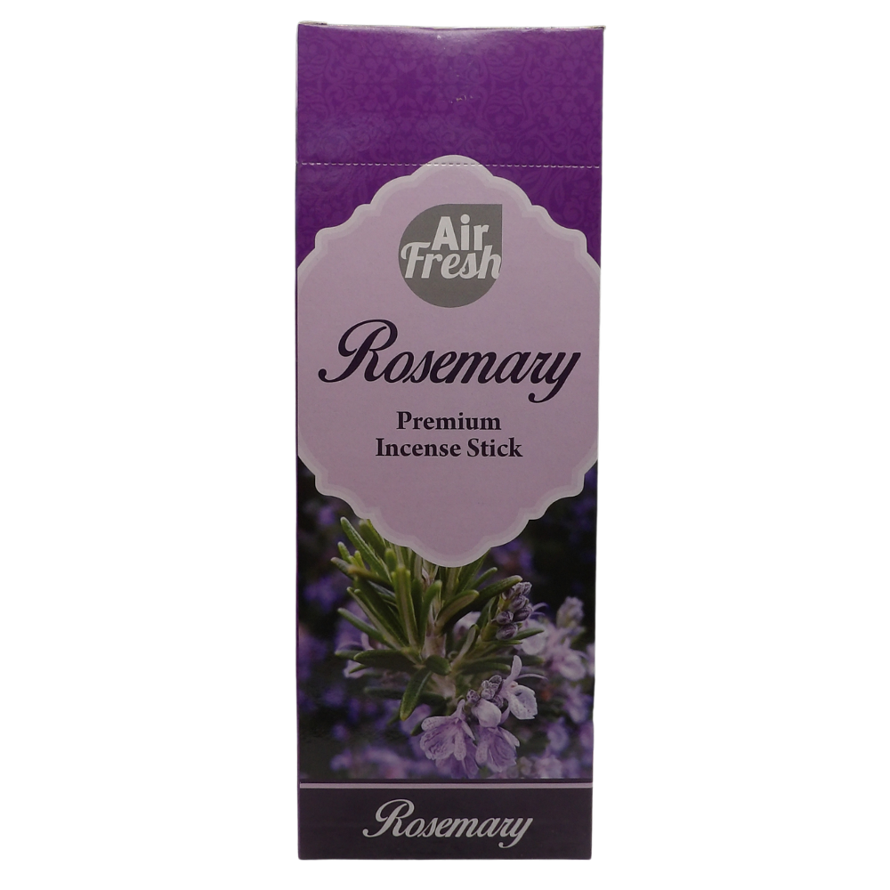 AIR FRESH Incenso Aromatico, Ottenuto Da Miscele Di Erbe, Cortecce, Fiori Ed Essenza Profumate. Ottimo Per Profumare Ambienti. Confezione Da 6 Astucci Da 20 Stick Ognuno (ROSMARINO)