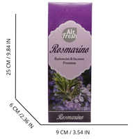 AIR FRESH Incenso Aromatico, Ottenuto Da Miscele Di Erbe, Cortecce, Fiori Ed Essenza Profumate. Ottimo Per Profumare Ambienti. Confezione Da 6 Astucci Da 20 Stick Ognuno (ROSMARINO)