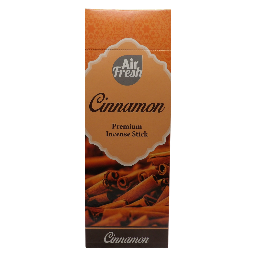 AIR FRESH Incenso Aromatico, Ottenuto Da Miscele Di Erbe, Cortecce, Fiori Ed Essenza Profumate. Ottimo Per Profumare Ambienti. Confezione Da 6 Astucci Da 20 Stick Ognuno (CANNELLA)