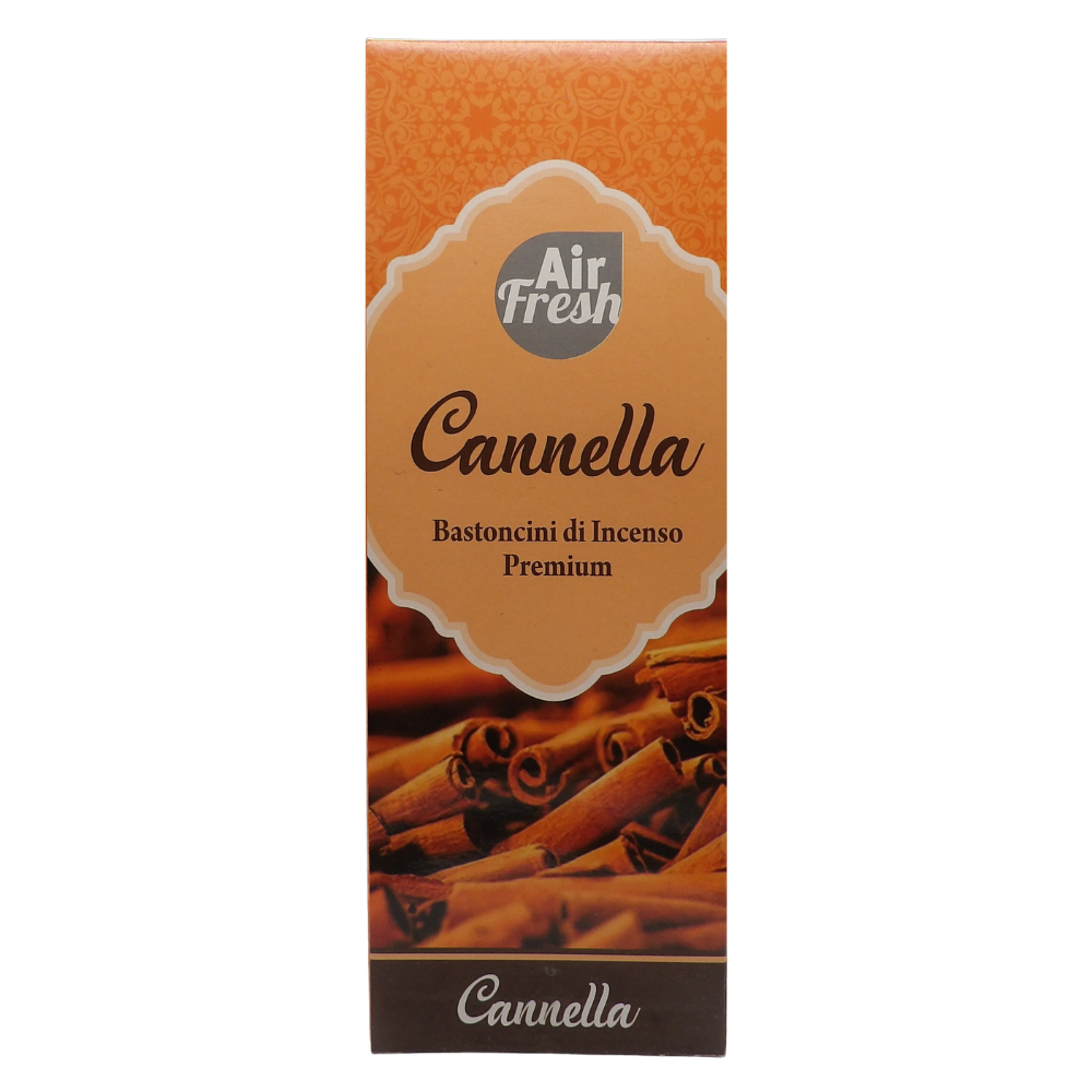 AIR FRESH Incenso Aromatico, Ottenuto Da Miscele Di Erbe, Cortecce, Fiori Ed Essenza Profumate. Ottimo Per Profumare Ambienti. Confezione Da 6 Astucci Da 20 Stick Ognuno (CANNELLA)