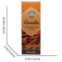 AIR FRESH Incenso Aromatico, Ottenuto Da Miscele Di Erbe, Cortecce, Fiori Ed Essenza Profumate. Ottimo Per Profumare Ambienti. Confezione Da 6 Astucci Da 20 Stick Ognuno (CANNELLA)