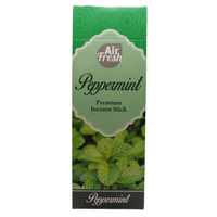 AIR FRESH Incenso Aromatico, Ottenuto Da Miscele Di Erbe, Cortecce, Fiori Ed Essenza Profumate. Ottimo Per Profumare Ambienti. Confezione Da 6 Astucci Da 20 Stick Ognuno (MENTA PIPERITA)