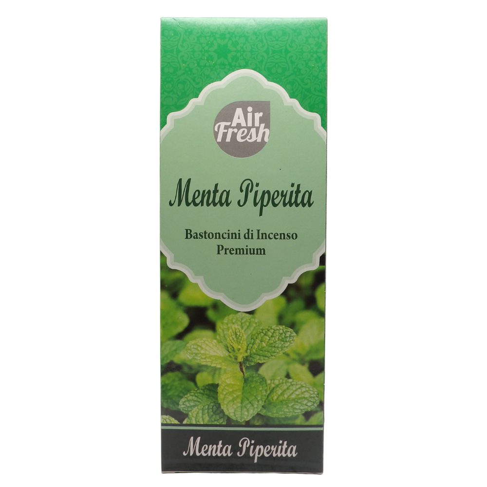 AIR FRESH Incenso Aromatico, Ottenuto Da Miscele Di Erbe, Cortecce, Fiori Ed Essenza Profumate. Ottimo Per Profumare Ambienti. Confezione Da 6 Astucci Da 20 Stick Ognuno (MENTA PIPERITA)