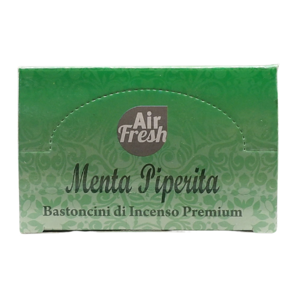 AIR FRESH Incenso Aromatico, Ottenuto Da Miscele Di Erbe, Cortecce, Fiori Ed Essenza Profumate. Ottimo Per Profumare Ambienti. Confezione Da 6 Astucci Da 20 Stick Ognuno (MENTA PIPERITA)