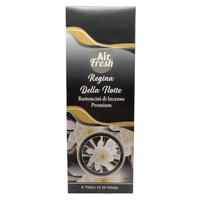 AIR FRESH Incenso Aromatico, Ottenuto Da Miscele Di Erbe, Cortecce, Fiori Ed Essenza Profumate. Ottimo Per Profumare Ambienti. Confezione Da 6 Astucci Da 20 Stick Ognuno (REGINA DELLA NOTTE)