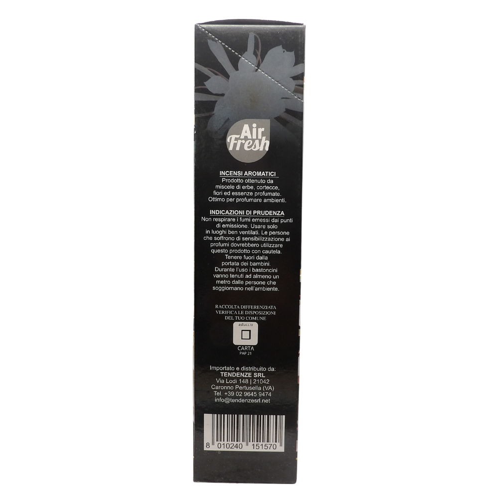 AIR FRESH Incenso Aromatico, Ottenuto Da Miscele Di Erbe, Cortecce, Fiori Ed Essenza Profumate. Ottimo Per Profumare Ambienti. Confezione Da 6 Astucci Da 20 Stick Ognuno (REGINA DELLA NOTTE)