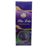AIR FRESH Incenso Aromatico, Ottenuto Da Miscele Di Erbe, Cortecce, Fiori Ed Essenza Profumate. Ottimo Per Profumare Ambienti. Confezione Da 6 Astucci Da 20 Stick Ognuno (BLUE LOTUS)