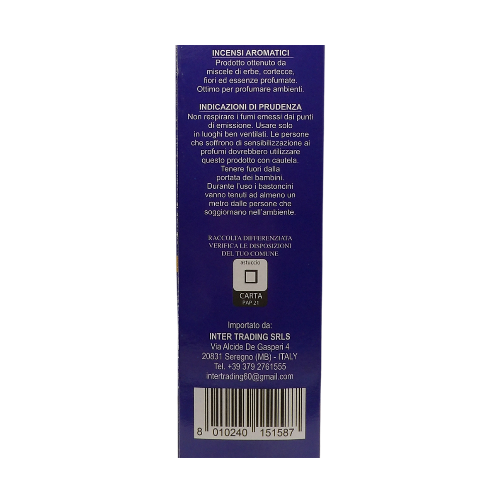 AIR FRESH Incenso Aromatico, Ottenuto Da Miscele Di Erbe, Cortecce, Fiori Ed Essenza Profumate. Ottimo Per Profumare Ambienti. Confezione Da 6 Astucci Da 20 Stick Ognuno (BLUE LOTUS)