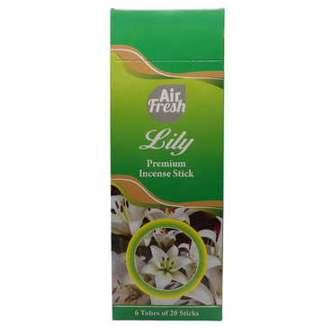 AIR FRESH Incenso Aromatico, Ottenuto Da Miscele Di Erbe, Cortecce, Fiori Ed Essenza Profumate. Ottimo Per Profumare Ambienti. Confezione Da 6 Astucci Da 20 Stick Ognuno (GIGLIO)