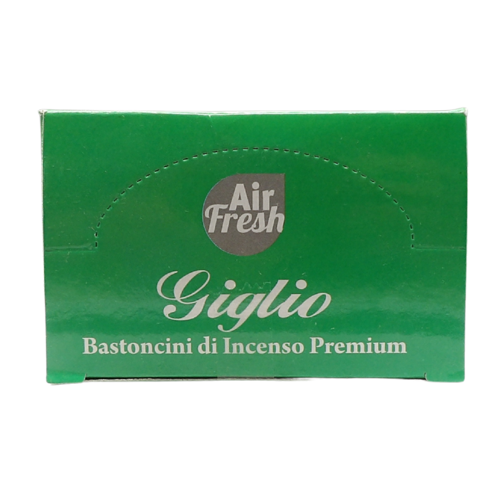 AIR FRESH Incenso Aromatico, Ottenuto Da Miscele Di Erbe, Cortecce, Fiori Ed Essenza Profumate. Ottimo Per Profumare Ambienti. Confezione Da 6 Astucci Da 20 Stick Ognuno (GIGLIO)