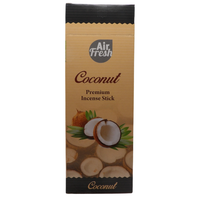 AIR FRESH Incenso Aromatico, Ottenuto Da Miscele Di Erbe, Cortecce, Fiori Ed Essenza Profumate. Ottimo Per Profumare Ambienti. Confezione Da 6 Astucci Da 20 Stick Ognuno (COCCO)