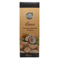 AIR FRESH Incenso Aromatico, Ottenuto Da Miscele Di Erbe, Cortecce, Fiori Ed Essenza Profumate. Ottimo Per Profumare Ambienti. Confezione Da 6 Astucci Da 20 Stick Ognuno (COCCO)