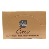 AIR FRESH Incenso Aromatico, Ottenuto Da Miscele Di Erbe, Cortecce, Fiori Ed Essenza Profumate. Ottimo Per Profumare Ambienti. Confezione Da 6 Astucci Da 20 Stick Ognuno (COCCO)