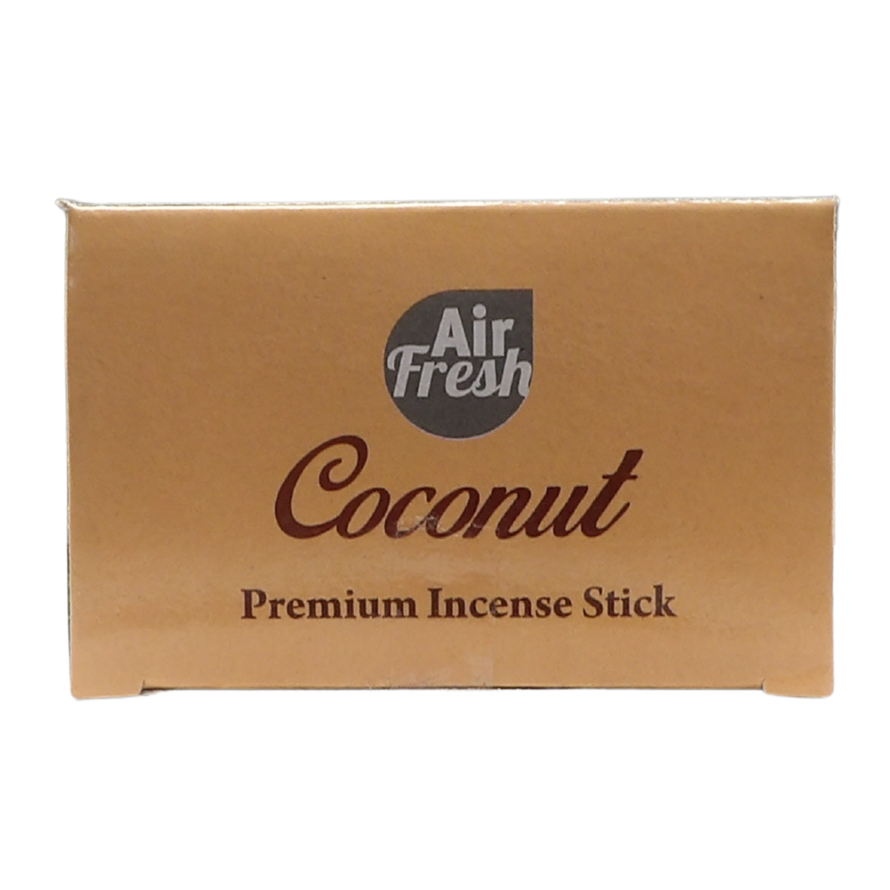 AIR FRESH Incenso Aromatico, Ottenuto Da Miscele Di Erbe, Cortecce, Fiori Ed Essenza Profumate. Ottimo Per Profumare Ambienti. Confezione Da 6 Astucci Da 20 Stick Ognuno (COCCO)