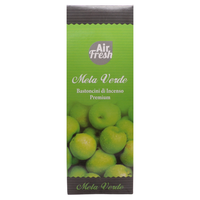 AIR FRESH Incenso Aromatico, Ottenuto Da Miscele Di Erbe, Cortecce, Fiori Ed Essenza Profumate. Ottimo Per Profumare Ambienti. Confezione Da 6 Astucci Da 20 Stick Ognuno (MELA VERDE)
