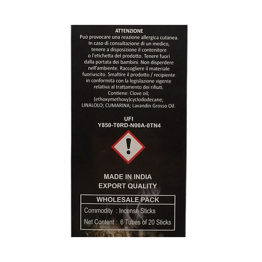 AIR FRESH Incenso Aromatico, Ottenuto Da Miscele Di Erbe, Cortecce, Fiori Ed Essenza Profumate. Ottimo Per Profumare Ambienti. Confezione Da 6 Astucci Da 20 Stick Ognuno (LEGNO DEGLI DEI)