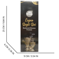 AIR FRESH Incenso Aromatico, Ottenuto Da Miscele Di Erbe, Cortecce, Fiori Ed Essenza Profumate. Ottimo Per Profumare Ambienti. Confezione Da 6 Astucci Da 20 Stick Ognuno (LEGNO DEGLI DEI)