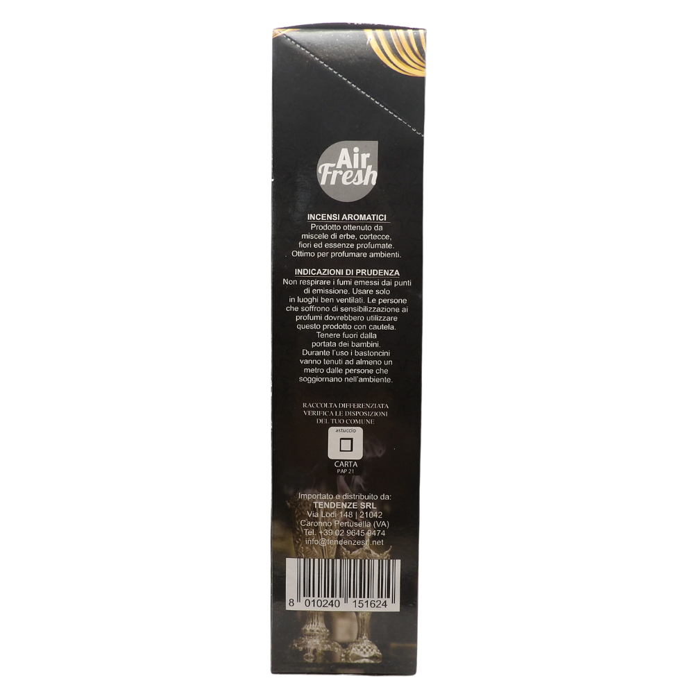 AIR FRESH Incenso Aromatico, Ottenuto Da Miscele Di Erbe, Cortecce, Fiori Ed Essenza Profumate. Ottimo Per Profumare Ambienti. Confezione Da 6 Astucci Da 20 Stick Ognuno (LEGNO DEGLI DEI)