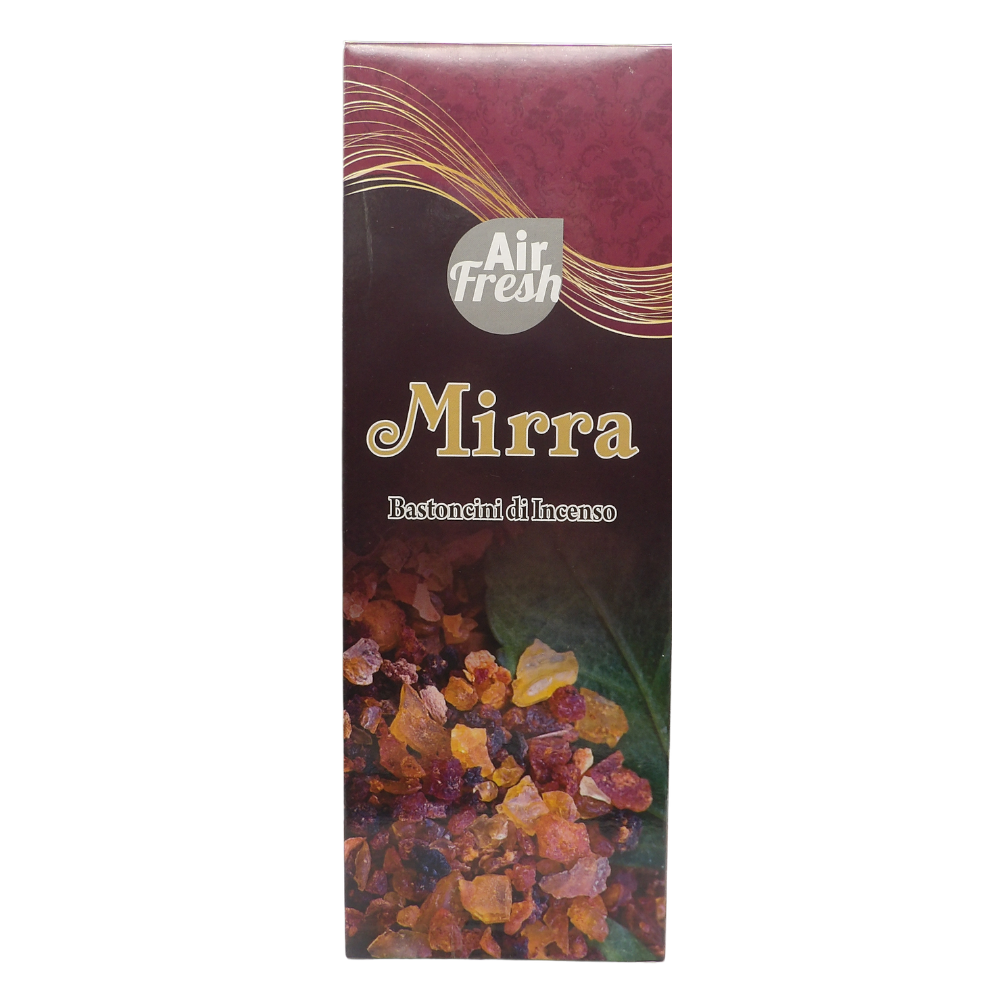 AIR FRESH Incenso Aromatico, Ottenuto Da Miscele Di Erbe, Cortecce, Fiori Ed Essenza Profumate. Ottimo Per Profumare Ambienti. Confezione Da 6 Astucci Da 20 Stick Ognuno (MIRRA)